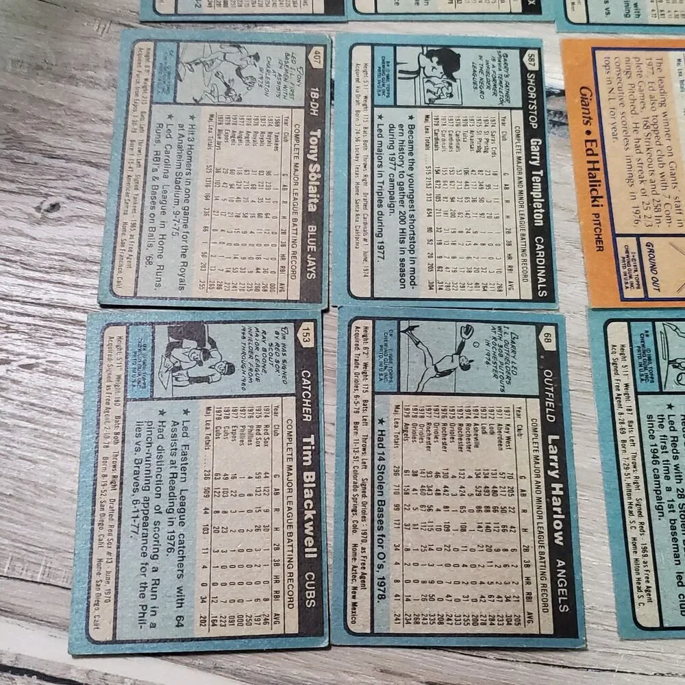 Vintage Topps Baseball Card Lot (14 Cards) 1979 1980 Joe Morgan In Action Rudi